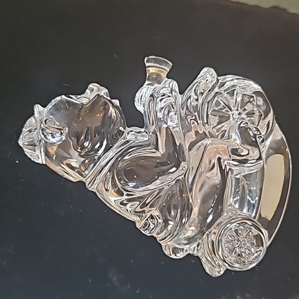 Princess House Crystal Treasures bear on scooter, 24% Lead Crystal